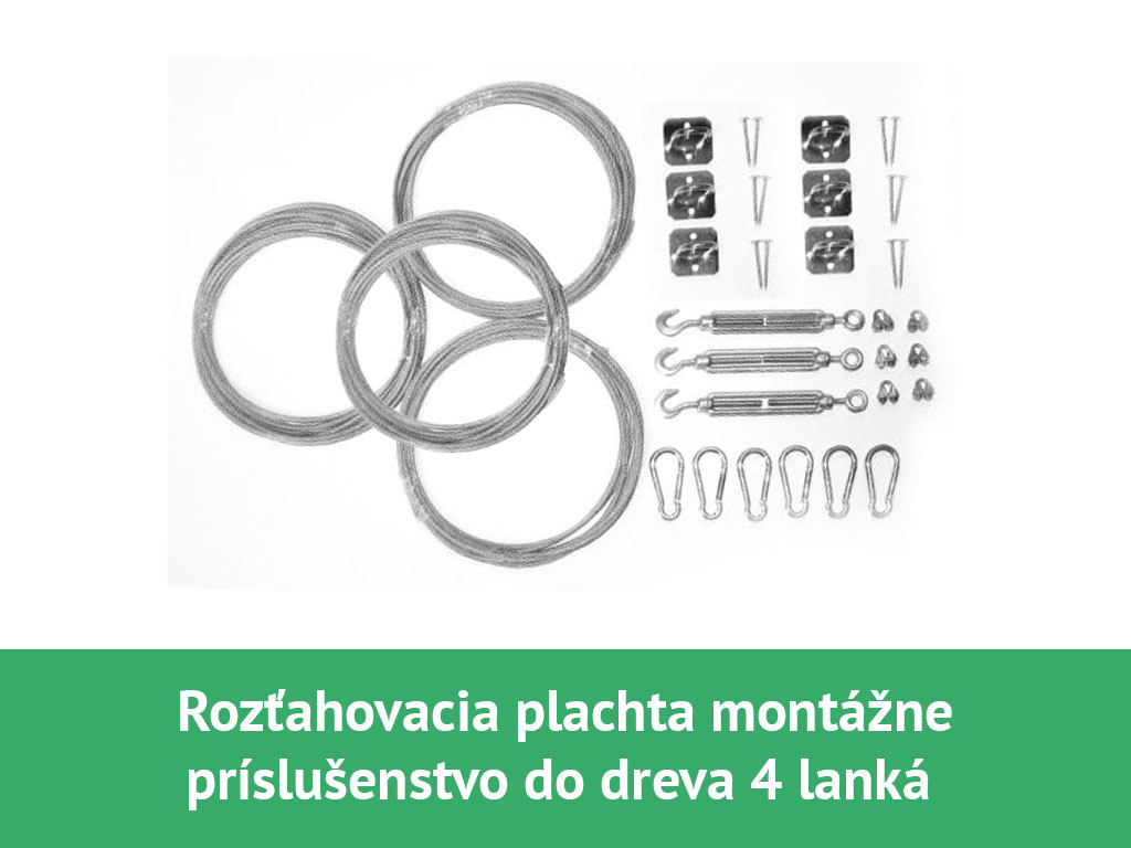 Roztahovacia-plachta-montaz-do-dreva-4-lanka montážny set pre rolovaciu tieniacu plachtu